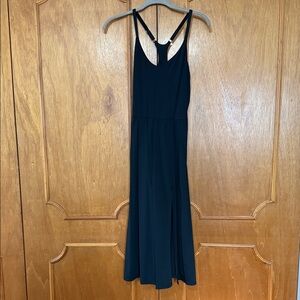 Black athletic midi dress